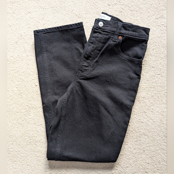 Abercrombie & Fitch 90's Straight Ultra High Rise Denim Jeans 27/4S - Picture 12 of 14